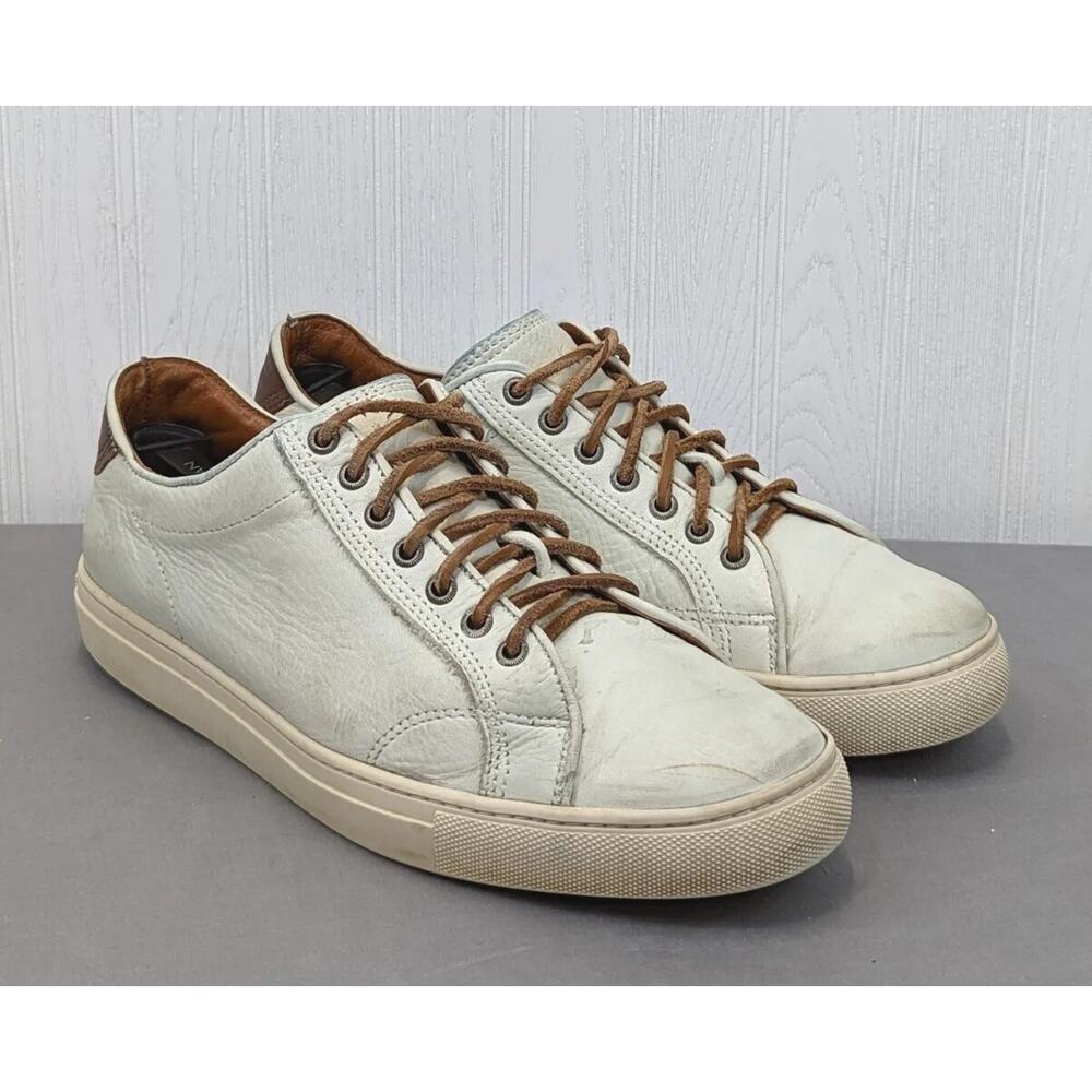 Frye Men's Walker Low Lace Fashion Sneaker White Leather 81222 WHT Size 9